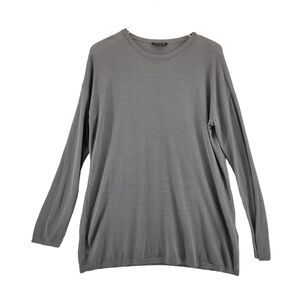 Eileen Fisher Tunic Top Size XS Oversized Gray Tencel‎ Semi-Sheer Laggenlook